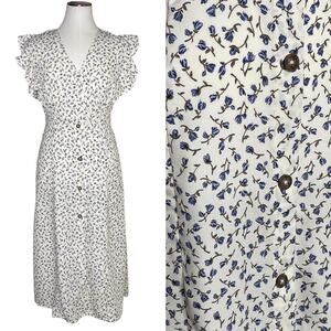 Sienna Sky Dainty Blue Floral Midi Dress size Medium